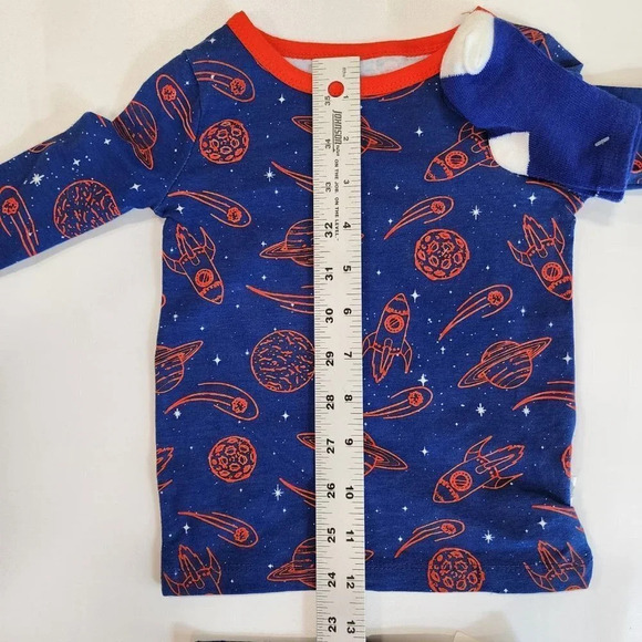 Sleep On It Mini Little Boys Moon Planet Rocket Print 3 Piece Pajama Set  SZ 24M - Picture 12 of 15